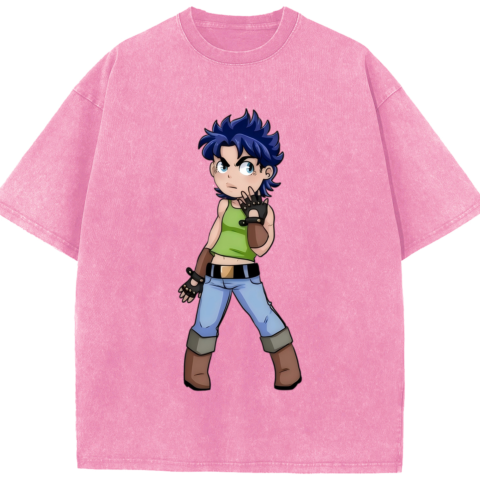 （画像用） ジョジョの奇妙な冒険 広瀨康一 JoJo's Bizarre Adventure Hirose Koichi 綿100% ヴィンテージ風 半袖Tシャツ（フロントプリント）